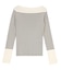 ボートネックゴールド釦デザインニット