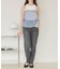 裾段差テーパードデニムパンツ