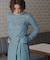 袖シャーリングシアートップス