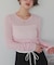 袖シャーリングシアートップス