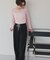 袖シャーリングシアートップス