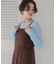 袖シャーリングシアートップス