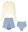 3点セット/ショートパンツ×カップ付長袖ビキニ/水着