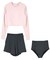 3点セット/ショートパンツ×カップ付長袖ビキニ/水着