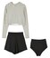 3点セット/ショートパンツ×カップ付長袖ビキニ/水着