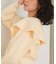 フレア襟ニットカーディガン/トップス