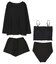 4点セット/長袖トップス付シャーリングビキニ×ショートパンツ/水着