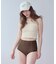 4点セット/長袖トップス付シャーリングビキニ×ショートパンツ/水着