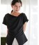 スリットデザインドレープ半袖Tシャツ