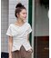 スリットデザインドレープ半袖Tシャツ