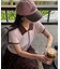 配色襟付き半袖ニットトップス