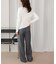 ウエストレイヤードストレートパンツ
