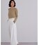 チクチクしないウールブレンドクルーネックリブニット