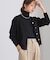 ゴールド釦ペプラムカーディガン