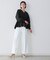 Vネックウエストギャザーブラウス