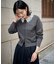 胸ポケットレース襟ニットカーディガン