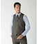 ウールメランジ千鳥格子ベスト＜セットアップ＞