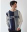 ニット×ポンチ パネル切り替え クルーネックロンT