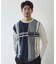 ニット×ポンチ パネル切り替え クルーネックロンT