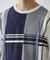 ニット×ポンチ パネル切り替え クルーネックロンT