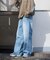 【WEB限定/12oz デニム】ウエストシャーリング ５ポケット ワイドストレートパンツ