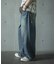 【WEB限定/12oz デニム】ウエストシャーリング ５ポケット ワイドストレートパンツ