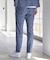 シアサッカーグレンチェックプリントスラックス