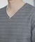 タックジャガードVネックTシャツ