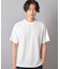 チェックジャガード×袖ポンチ 異素材Tシャツ