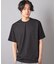 チェックジャガード×袖ポンチ 異素材Tシャツ