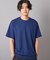 チェックジャガード×袖ポンチ 異素材Tシャツ