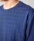 チェックジャガード×袖ポンチ 異素材Tシャツ