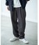 ストレッチヒッコリーワンタックワイドテーパードパンツ
