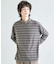 フェードジャガードボーダー モックネックTシャツ
