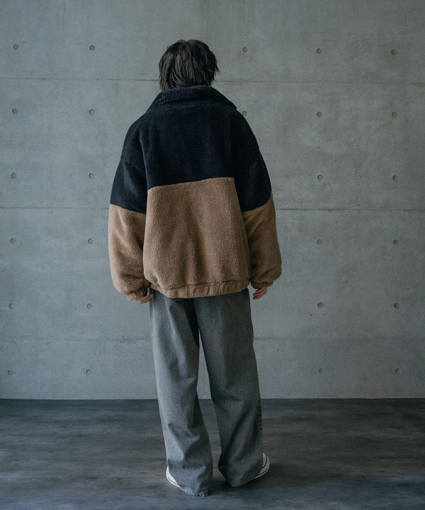 Wシャギーフリーススタンドブルゾン
