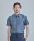 【COLE HAAN/コール ハーン】別注 綿麻オックス半袖シャツ＜吸水速乾/UVカット/遮熱/透け防止＞