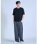 ニット×ポンチコンビハーフスリーブTシャツ＜ストレッチ・マシンウォッシャブル＞