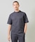 ドットメッシュプリントモックネックTシャツ＜ストレッチ・軽量・ハンドウォッシャブル・通気性＞