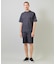 ドットメッシュプリントモックネックTシャツ＜ストレッチ・軽量・ハンドウォッシャブル・通気性＞