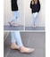 カットワークフラットパンプス【0.7cmヒール】(5574)
