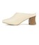 スクエアトゥセンターシームミュールサンダル【5.5cmヒール】(1163)