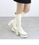 ロングブーツ レディース プラットフォームソール 厚底 美脚 ストレッチ素材 10.5cmヒール (1585)