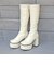 ロングブーツ レディース プラットフォームソール 厚底 美脚 ストレッチ素材 10.5cmヒール (1585)
