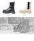 ブーツ レディース サイドゴア 黒 厚底 5cmヒール ミドル丈 歩きやすい 滑りにくい サイドジップ ブラック アイボリー 合成皮革 (1906)