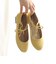 オフィス カジュアル フォーマル ゴムフィットレースフラットパンプス (5539)