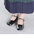 パンプス 足袋 黒 ローヒール ストラップ かかと 踏める 柔らかい 痛くない ぺたんこ タビ レディース 靴 合成皮革 レザー エナメル (1192)