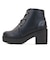 ブーツ レディース ショート 黒 厚底 8cmヒール 歩きやすい サイドジップ ラウンドトゥ レースアップ 合成皮革 地雷系 ロック 編み込み 靴 シューズ (1640)