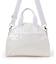 ROUND SM SATCHEL ホワイトグリマーシャイン