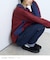 WEB限定 ウエストリブ デニム サルエルパンツ