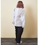 チェック × カットソー 切替 ハーフジップ シャツ